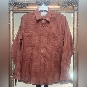 Men's Vintage Evan Picone Viyella Scottish Wool Rust Button-Up Shirt
